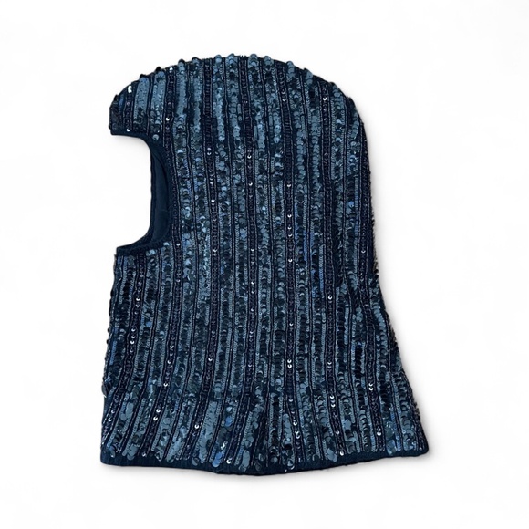 NWOT Dolce & Gabbana Wool Blend Black Knitted Sequin Hood Scarf Shawl Wrap - Picture 2 of 6